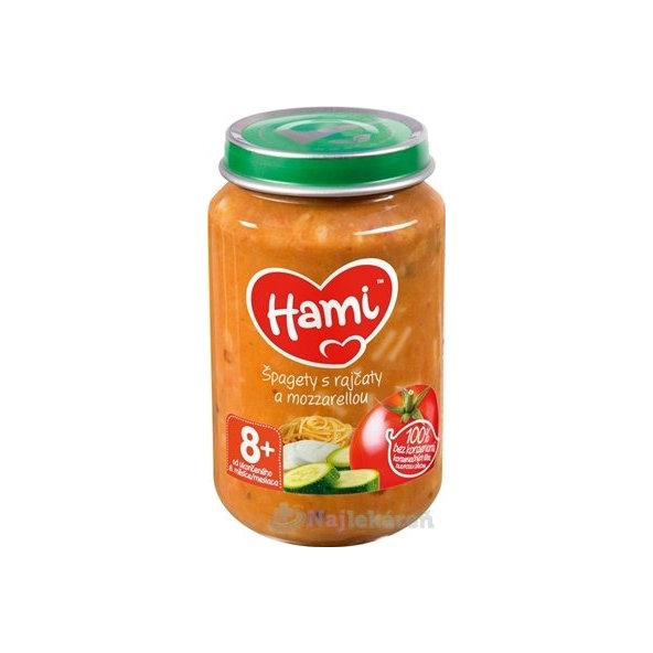 Hami příkrm Špagety s rajčaty a mozzarellou 8 m+ 200 g