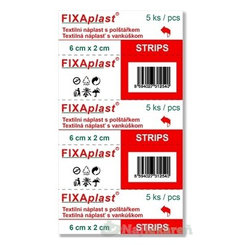 FIXAplast STRIPS textilní náplasti s polštářkem 6 × 2 cm 5 ks