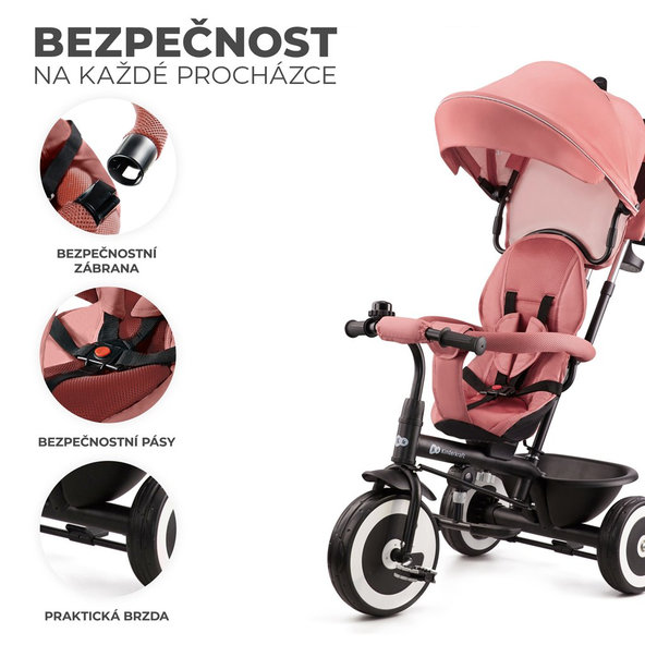 Kinderkraft trojkolka Aston Rose Pink