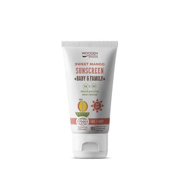 Wooden Spoon opaľovací telový lotion Mango Baby SPF 50 150 ml