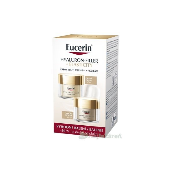 EUCERIN Hyaluron-Filler + Elasticity denní a noční krém 2×50 ml