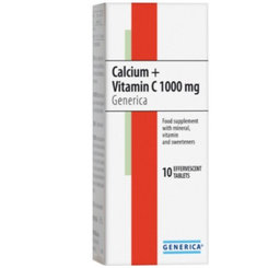 Generica Calcium + Vitamin C 1000 mg 10 šumivých tablet