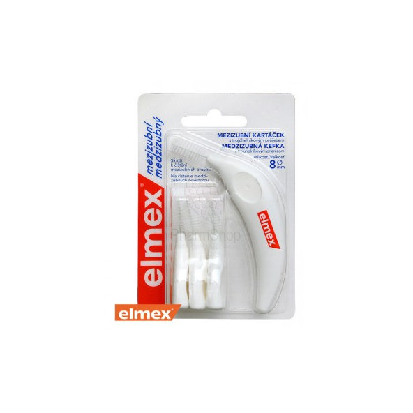 Elmex medzizubní kartáčky 8 mm bílé 4 ks