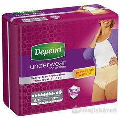 DEPEND Maximum Inkontinenční kalhotky S/M dámské prodyšné 10 ks