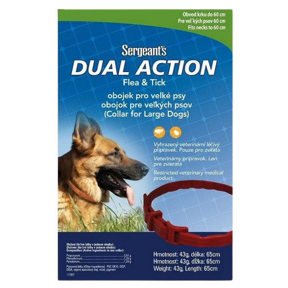 Sergeant's Dual Action obojek proti parazitům pro velké psy 65 cm