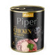 PIPER konzerva pro psy s kuřecími srdíčky a hnědou rýží 800 g