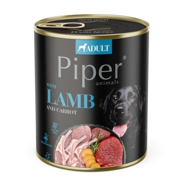 PIPER konzerva s jehněčím masem mrkví a rýží 800 g