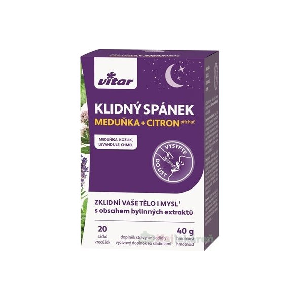 Vitar Klidný spánek meduňka citronová 20 sáčků