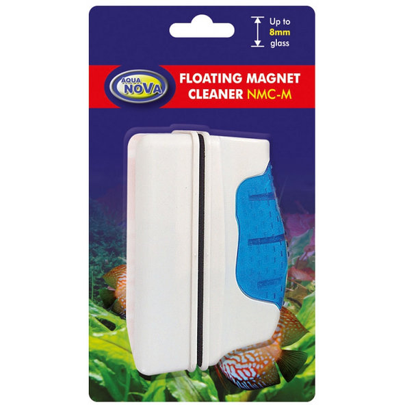 Aqua Nova magnetická stěrka na čištění skla akvária M 9 x 4,5 cm 8 mm