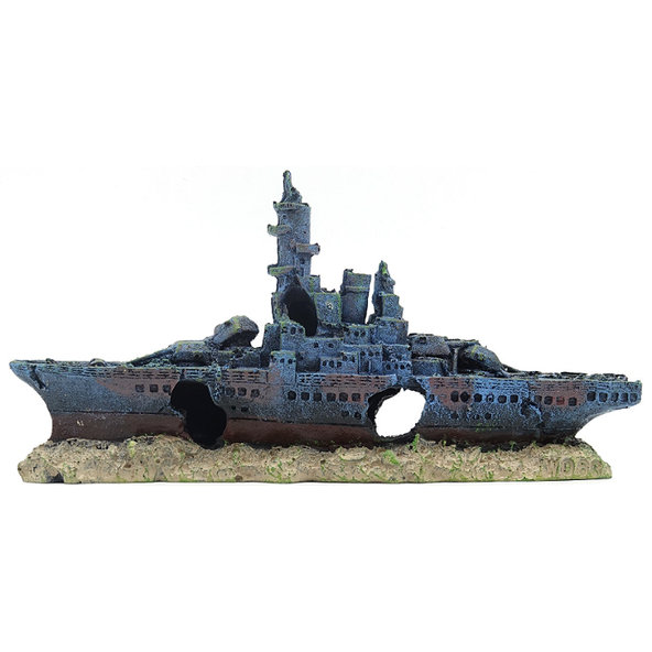 Aqua Nova AN673 dekorace do akvária vojenská loď 23 x 4,5 x 11 cm