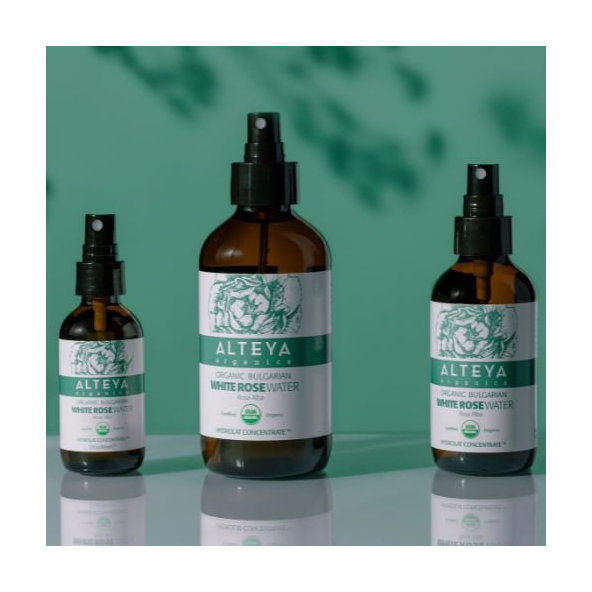 Alteya BIO růžová voda z bílé růže ve skle 60 ml