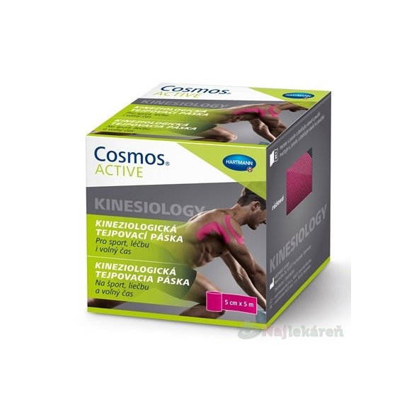 Cosmos Active kineziologická tejpovací páska růžová 5 cm × 5 m