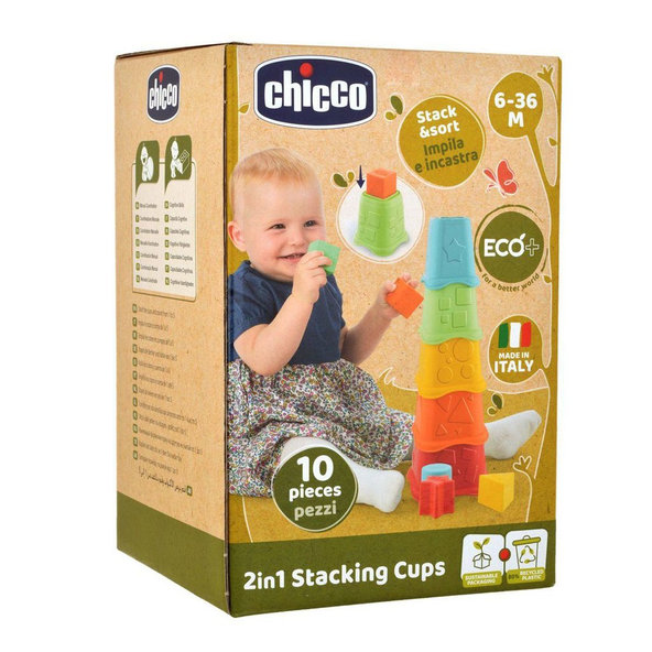 Chicco stohovací pohárky Eco+ barevné 6 m+