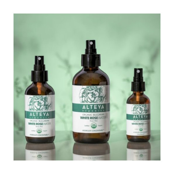 Alteya BIO růžová voda z bílé růže ve skle 240 ml