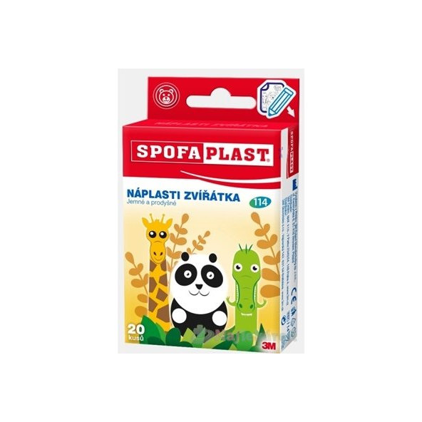 3M Spofaplast č. 114 náplasti Zvířátka dětské 2 velikosti 20 ks