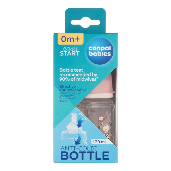 Canpol babies Láhev s širokým hrdlem Bonjour Paris růžová 120 ml