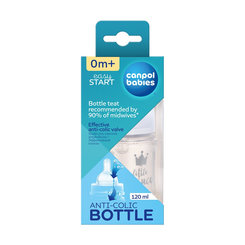 Canpol Babies láhev se širokým hrdlem Royal Baby modrá 120 ml