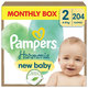 Pampers Harmonie jednorázové pleny 4–8 kg vel. 2  204 ks