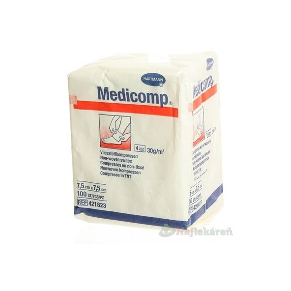 Medicomp kompres nesterilní 7,5x7,5 cm 100 ks