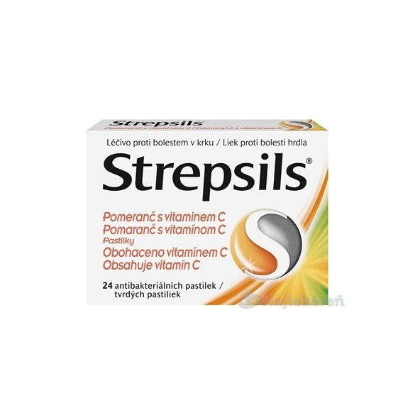 Strepsils pomeranč s vitamínem C 24 pastilek