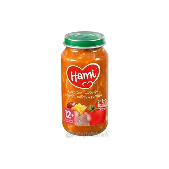 Hami příkrm Makarony s vepřovým, rajčetem a paprikou 12 m+ 250 g