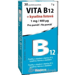 Vitabalans Vita B12 + kyselina listová 1 mg/400 mcg 30 pastilek