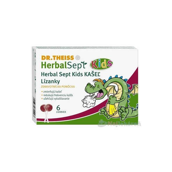 Dr. Theiss HerbalSept Kids KAŠEL lízátka 6 ks