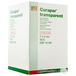 Curapor krytí na rány transparentní sterilní voděodolné 7×5 cm 50 ks