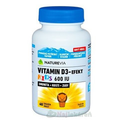 Naturevia Vitamin D3 efekt Kids 600 IU pomeranč 60 pastilek