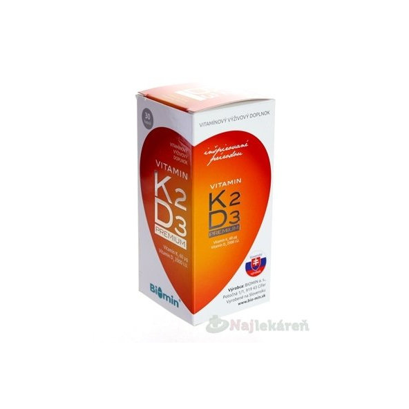 Biomin Vitamin K2 D3 Premium 2000 IU 30 kapslí