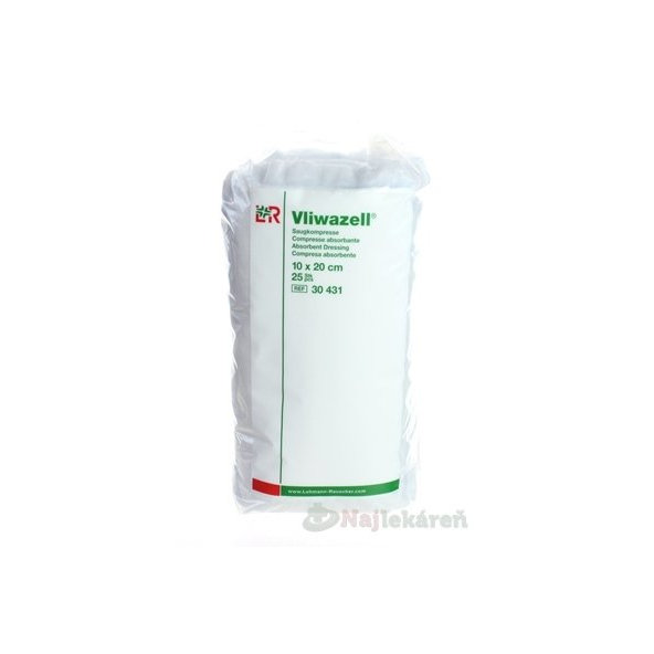 Vliwazell savé nesterilní kompresy 10x20 cm 25 ks