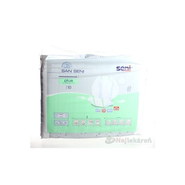 Seni San Seni Plus vkládací plenky 36x65cm 2500 ml 10 ks