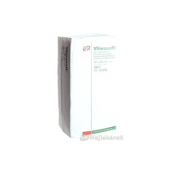 Vliwasoft nesterilní kompresy 10×20 cm 4vrstvé 100 ks