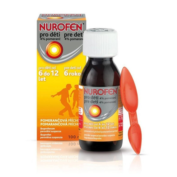 NUROFEN pro děti 6–12 let na bolest a horečku příchuť pomeranč 100 ml
