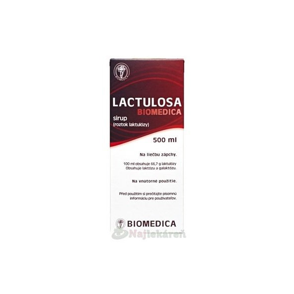 Biomedica Lactulosa sirup při chronické zácpě 500 ml