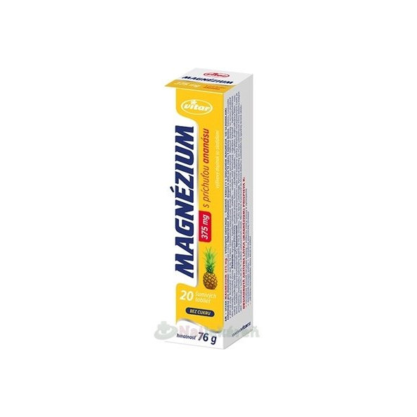 Vitar Hořčík 375 mg ananas 20 šumivých tablet