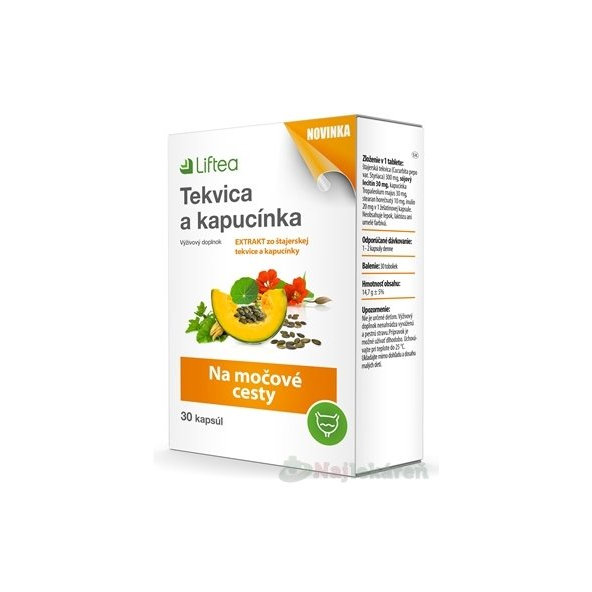Liftea Dýně a kapucínka na močové cesty 30 kapsli