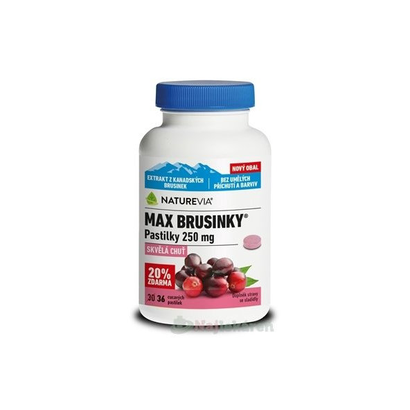 Swiss Naturevia Max Brusnice 250 mg 36 pastilek