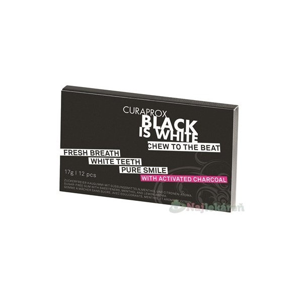 Curaprox Black Is White žvýkačky citron 12 ks