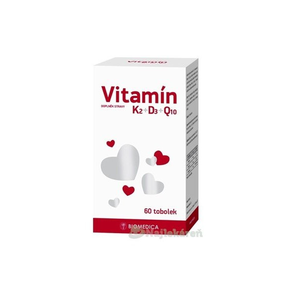 Biomedica Vitamín K2+D3+Q10 60 kapslí