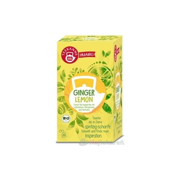 Teekanne Organics Bio Ginger Lemon bylinný čaj 20 sáčků