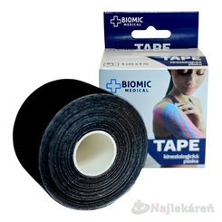 BIOMIC TAPE Kineziologická tejpovací páska černá 5 cm x 5 m