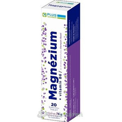 Plus Lekáreň Hořčík + vitamin B6 černý rybíz 20 šumivých tablet