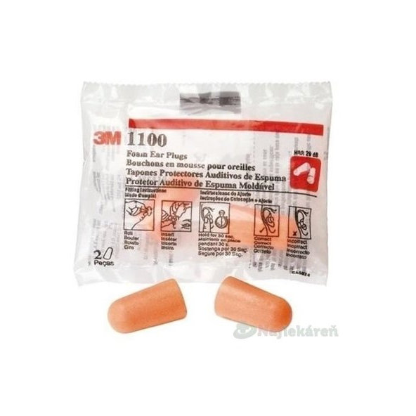 3M EAR Plugs 1100 chránič sluchu 2 ks