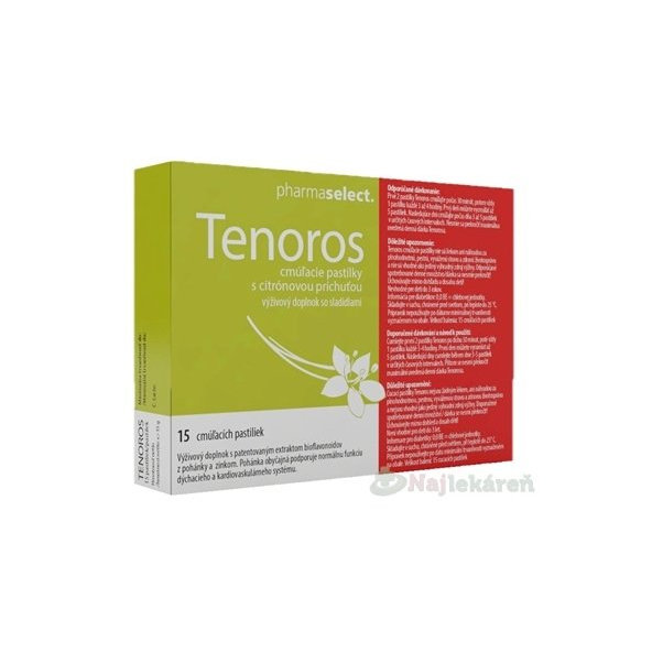 TENORO pohanka + zinek citron 15 cucacích pastilek