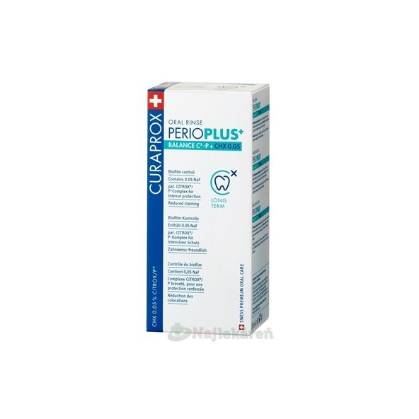 Curaprox Perio Plus Balance CHX 0,05% ústní voda 200 ml