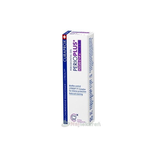 Curaprox Perio Plus Focus CHX 0,50% zubní gel 10 ml