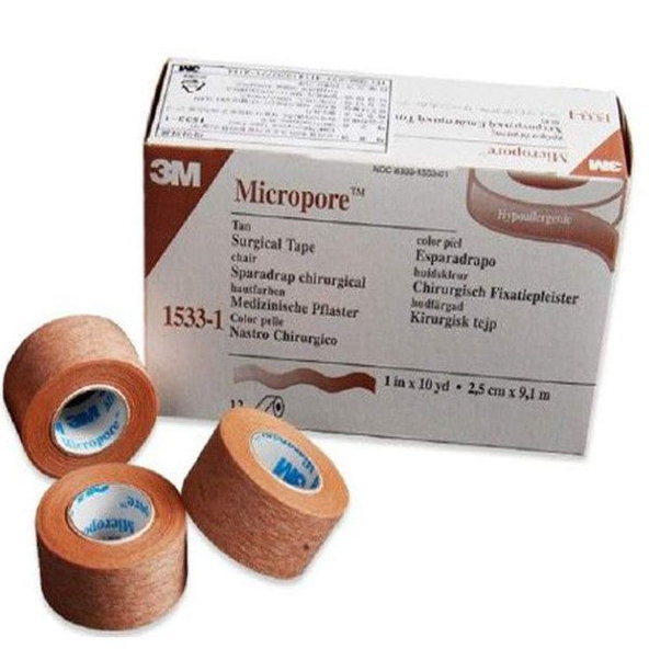 3M Micropore náplast papírová hnědá cívka 2,5 cm x 9,1 m 12 ks
