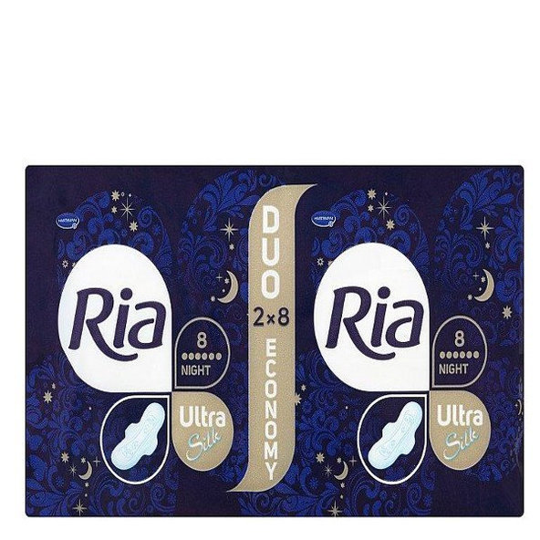 Ria Ultra Silk hygienické vložky Normal Plus Night Duopack 2×8 ks