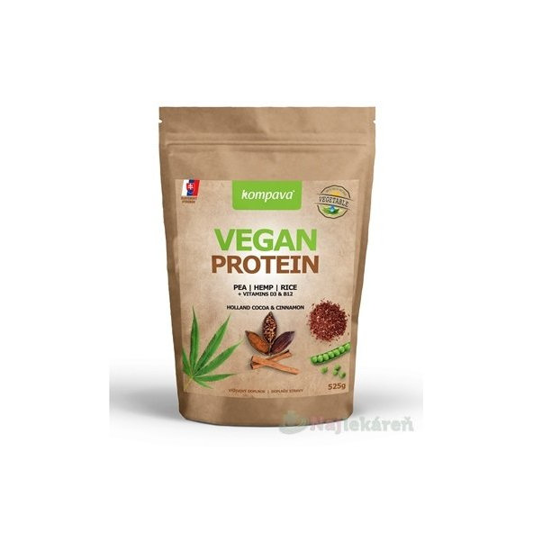 kompava Vegan Protein čokoláda skořice 525 g